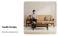 Japanese & design Wooden Frame Settee Nordic Design Sofa Minimalist visual appeal Couch Space-Saving for Apartment Dwellers, property owners, Young Adults, Lounge Area, Home Office