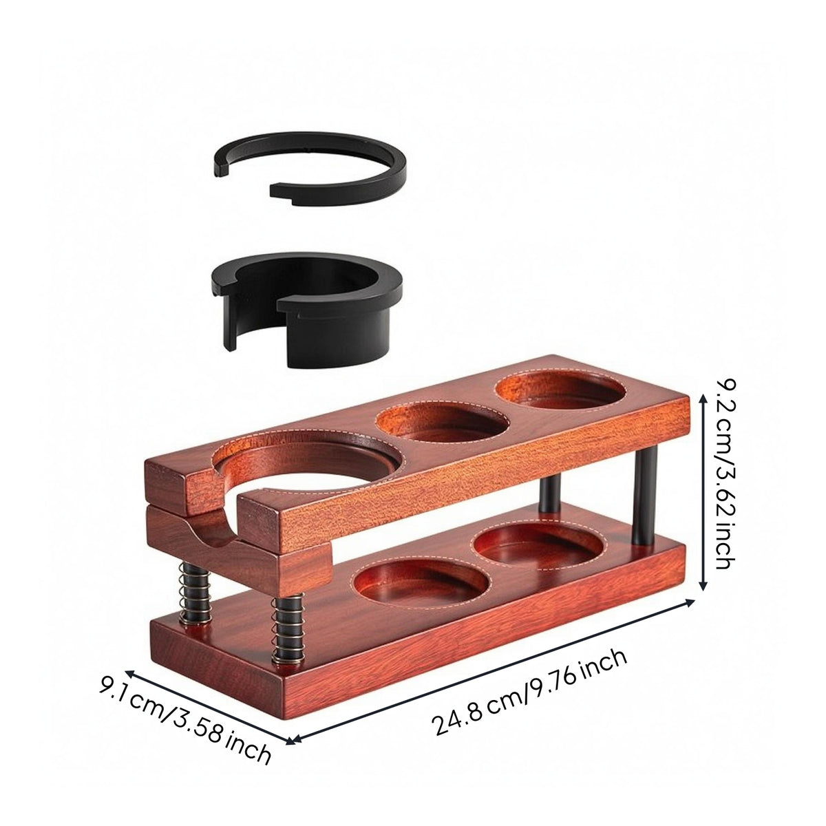 Espresso Pressing Station Multiple Recesses Coffee Tamper Organizer Storage Compartments Portafilter Holder