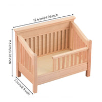 Wooden Dollhouse Bed Cute Dollhouse Bed with Headboard Sturdy Cot for Diorama