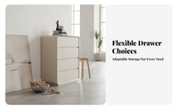 Minimalist Design Rounded Corner Drawer Cabinet Wooden Top Chest of Drawers Space-Saving Storage Furniture Sturdy and Long-Lasting for Families, Homeowners, Bedroom, Living Room, Entryway, Home Office