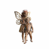Winged Siblings Statue All Outdoor Youthful Sprite Figure and Girl Figurine Detailed Details Yard Decor for Patio