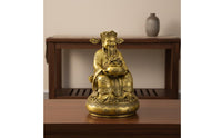 Brass Deity of Prosperity Statue Traditional Craftsmanship Chinese Wealth God Statue Auspicious Charm Chinese Wealth Deity Figurine