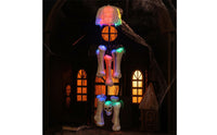 Halloween Wind Chime with Skulls Light-up Electric Wind Chime Creepy Hanging Skull Decoration for Party Hosts, Doorways