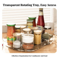 Easy Reach Rotating Seasoning Rack Raised Rim Rotating Seasoning Organizer Large Capacity for Kitchen, Countertop, Bathroom