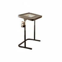 Foldable Design Adjustable C-Shaped Table Space-Saving Adjustable C-Table Multifunctional Laptop Stand Mobile for Apartment Dwellers, Students, Telecommuting Workers, Small Areas, Bedroom, Home Office, Dorm Room