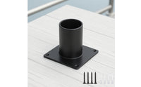 Outdoor Post-Mounted Fixture Base Adapter Rust-Resistant Pier Mounting Base with Mounting Hardware Bolt-down