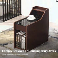 Spa Side Cabinet Light Luxury Design Multifunctional End Table Space Saving Narrow Tea Table with Storage for Salon Owners, Lounge Area
