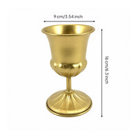 Gold-Colored Goblet Vase Slender Vase with Pedestal Flared Compote Bowl Golden for Receptions