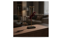 Horse Statue with Black Marble Base Horse Figurine Minimalist Decor for Living Room