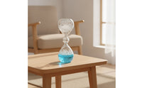 Bubble-Textured Hourglass Clear Liquid-Filled Hourglass Compact Desk Sculpture for Shelf, Bedside Table