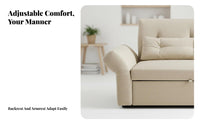 textile Sofa with Side Pockets Modern Design Couch Space-Saving Household Furniture for Apartment Dwellers, Small Families, Living Room, Lounge Area