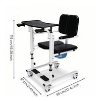 Bedside Transfer Chair Mobile Transfer Chair with Tray Padded Medical Equipment for Caregivers, Elderly, Nursing Homes