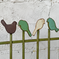 Decorative metal garden fence with birds, 60x40 cm