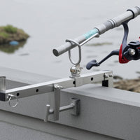 Clamp-on Fishing Rod Holder Adjustable Fishing Rod Bracket with Clamp Hardware for Fishermen