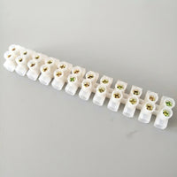 Terminal Block for Home Wiring, Flame Retardant 12-Position Connector Blocks Electrical, Single Piece Electric Cable Connector, Wire Connector