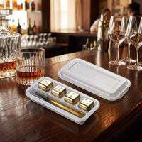 Birthday Gift for Him with 12 Stainless Steel Whisky Stones, Chilling Stones for Home Bar, Reusable Food Grade Steel Ice, Gift Men Party Supplies
