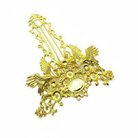 Ancient Design Headdress Material Color-Retaining Alloy Hairpin Base DIY Hair Crown Base Ornate Filigree Crane Hair Comb Finding
