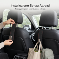 Car Seat Back Hidden Storage Hooks with Suede Leather Finish