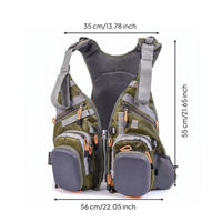 Multi-Functional Fishing Backpack Vest Floating Support Fly Fishing Vest Backpack Lightweight Outdoor Gear Breathable for Adults