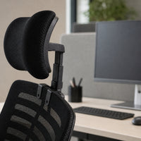 Adjustable Headrest with Clamp Ergonomic Chair Headrest Attachment Neck Support Attachment No-Drill Head Support Cushion Mesh