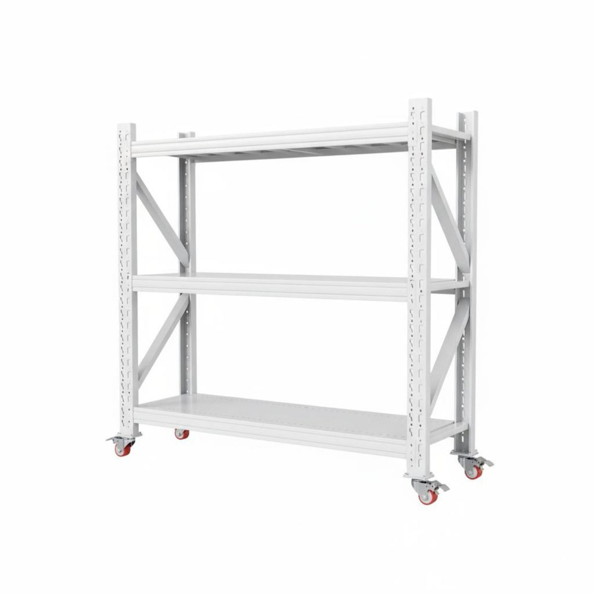 360° Swivel Casters Mobile Shelving Unit with Wheels Multi-Purpose Rolling Storage Rack High Weight Capacity Rolling Utility Shelf Easy Assembly for Warehouse, Workshop, Basement