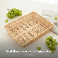 Woven Wicker container Natural design Fruit Bowl sturdy for Kitchen, Bakery, baking professionals
