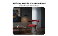 Artistic Design Asymmetrical Ribbon Seat designer-influenced accent Chair Italian influenced Living Room Seating Irregular Shape for Interior Designers, Business Owners, Reception Area, Hotel Lobby, study niche, Bedroom