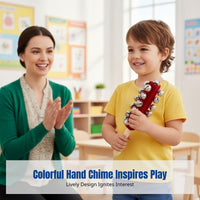 Percussion Chime with Plush Handle, Kids Hand Rattle, Early Education, Kindergarten, Student Performance, Red Navy