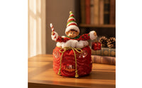 Christmas Elf Stuffed Toy Sequined Elf Stuffed with Candy Cane  for Shelf