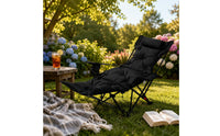 Reclining Chair with Footrest Four-Position Patio Recliner Metal Frame