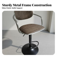 Ergonomic Backrest Adjustable Rolling Chair with Armrests Padded Seat Swivel Stool Quiet Wheels Paleice Furniture Woven Texture for Receptionists, Architects, Bar Counter, Reception Area, Study Room, Kitchen