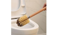 Toilet Brush with Wooden Handle Slim Toilet Brush Ergonomic Long-Lasting for Bathroom