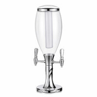 Chilled Beer Dispenser with Dual Taps Tabletop Beer Dispenser with Ice Tube Clear Drink Dispenser with Ice Column Sturdy for Bartenders