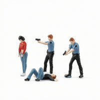 4 Pieces 1:64 Scale Miniature Figures Authentic Hand-Painted Miniature Figures Dynamic Diorama Figure for Collectors, Dioramas