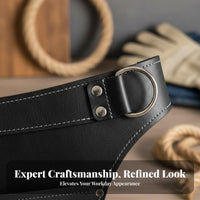Hands-Unrestricted PU Leather Tool Apron Long-Lasting Multi-Pocket Waist Pouch Heavy-Duty Adjustable Tool Holder Apron Lightweight for Woodworkers, Electricians, DIY Enthusiasts, Workshop, Home Improvement, Outdoor