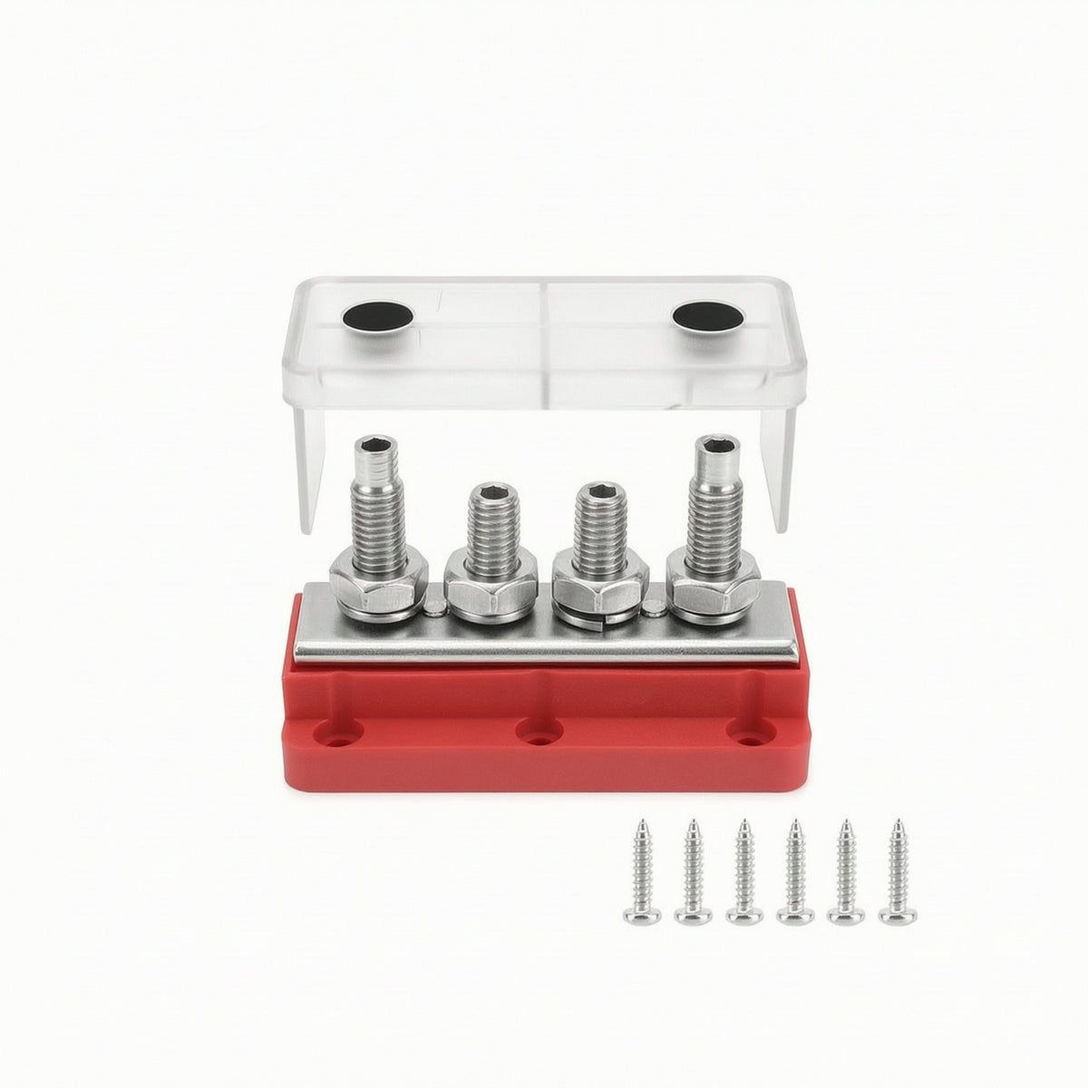 High Current M10 Busbar Shielding Bus Bar Terminal Block with Studs Bus Bar with Cover Sturdy for Electricians