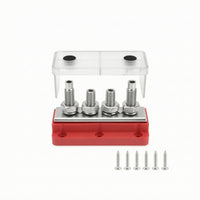High Current M10 Busbar Shielding Bus Bar Terminal Block with Studs Bus Bar with Cover Sturdy for Electricians