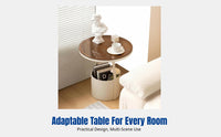Nordic Creative Round Side Table, Modern Minimalist Coffee Table, Living Room Corner Storage Rack