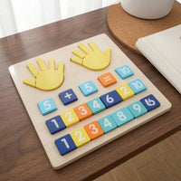 Removable Tiles Finger Arithmetic Board Recessed Slots Finger Counting Board Colorful Wooden Counting Toy for Children