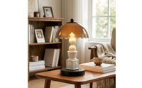 Adjustable Table Lamp with Dome Shade Warm Vintage Table Lamp Sculptural Soft for Bedroom