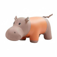 Multi-Functional Cartoon Hippo Ottoman Soft Padded Seat creature Stool Sturdy Build Footrest Non-Slip Feet for Children, Families, Parents, Entryway, Living Room, Bedroom, Office