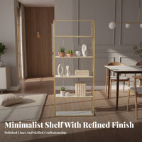 Multi-Layer Design Arched Top Etagere Modern Aesthetic Room Divider Versatile Display Rack Large Capacity for Office Workers, Book Lovers, Homeowners, Bedroom, Entryway
