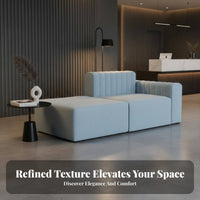 Curved Backless Settee Modern Design Chaise Lounge textile Upholstery End-of-Bed Stool for homeowners, Adults, Reception Area, Hotel Lobby, Living Room