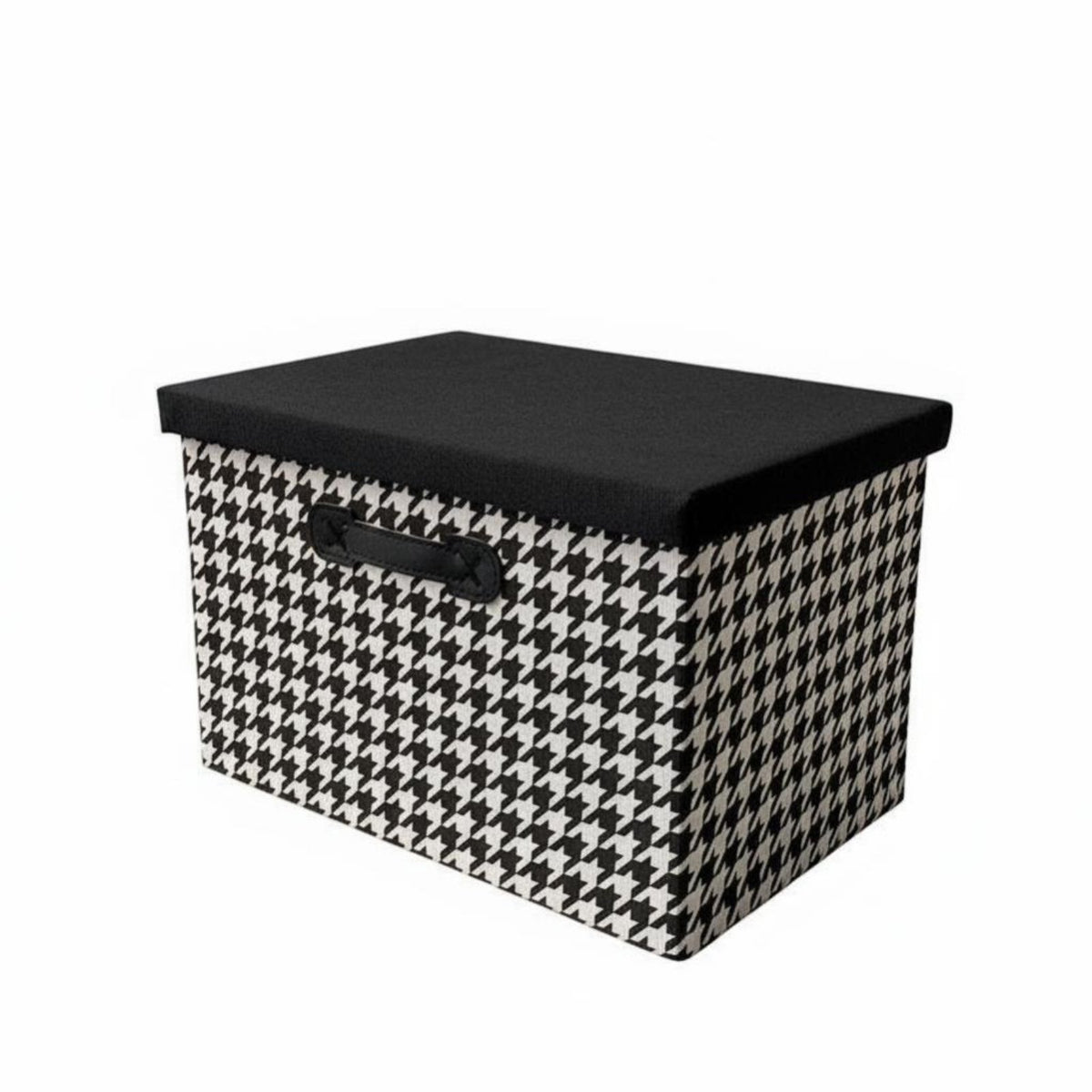 With Lid Lidded Houndstooth container Large Capacity Houndstooth Pattern Box foldable Storage Container Foldable for vehicles Owners, householders, Dormitory, Closet, Bedroom, Living Room