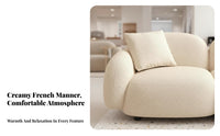 French-Inspired Design Puffy 3-Seater Sofa Minimalist Design Upholstered 3-Seater Settee Luxurious Comfort Couch High-Resilience Cushion for Interior Designers, Apartment Dwellers, Reception Area, Beauty Salon, Family Gatherings, Movie Nights