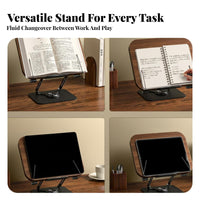 360° Rotating Base Adjustable viewing Easel Multi-Functional Adjustable Bookrest with Page holders Ergonomic Book Stand Handsunrestricted for Children, Professionals, Study, Office, Library, Kitchen Counter