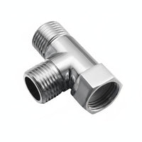 All Copper Construction 1-in-2-out Splitter Valve Chrome Plated 1/2 inch/2 Tee Connector Water Diverter for Bathroom