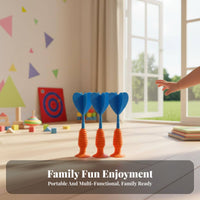 Suction Disc Thrower Sticks to Even Surfaces Sticky Thrower Game Silicone Throwing Toy Target Stickers Included