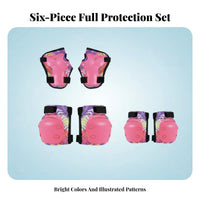 6 Pieces Thickened Padding Turtle Shell Safety Pads Shock Resistant 6 Piece Safety Gear Set Shock Absorbing for Boys, Skateboarding