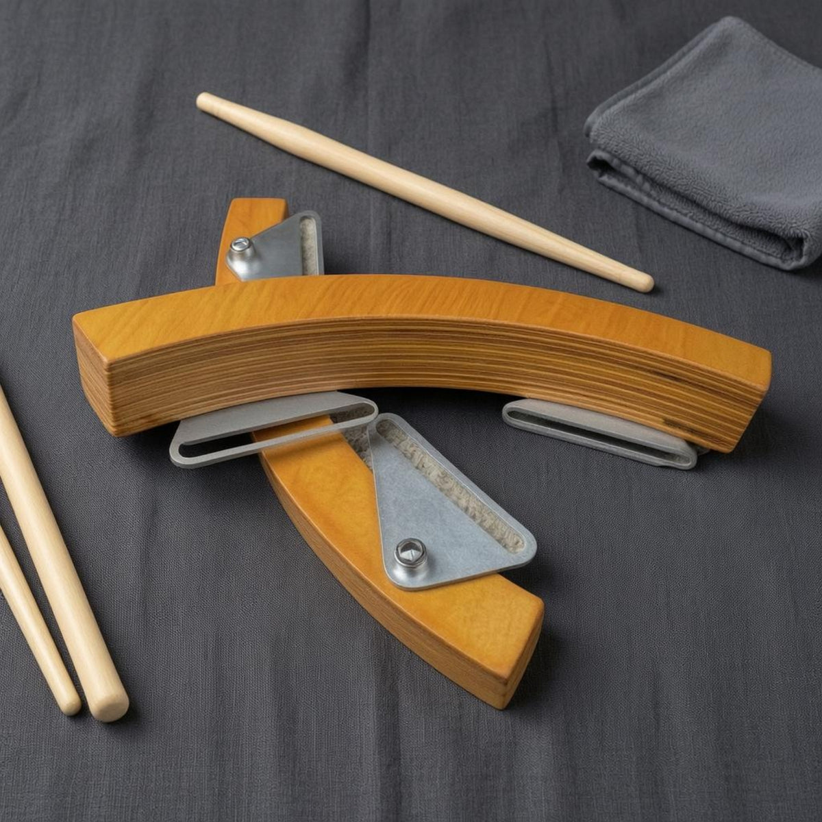 Yellow-Orange Finish Snare Rim Click Accessory Curved Snare Drum Rim Click Metal Mounting Bracket Music Gear